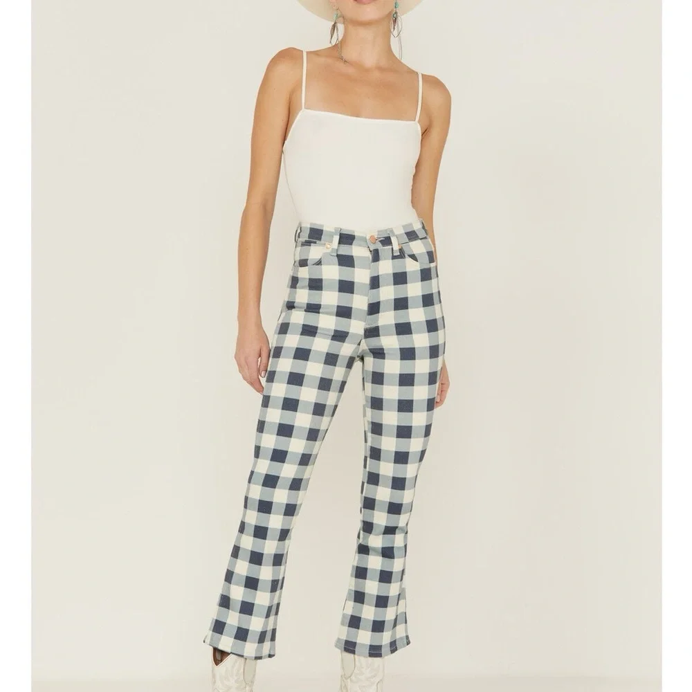 Wrangler Wrock 672 Gingham Cropped Jeans, Size 29, Great Condition! - Picture 2 of 15